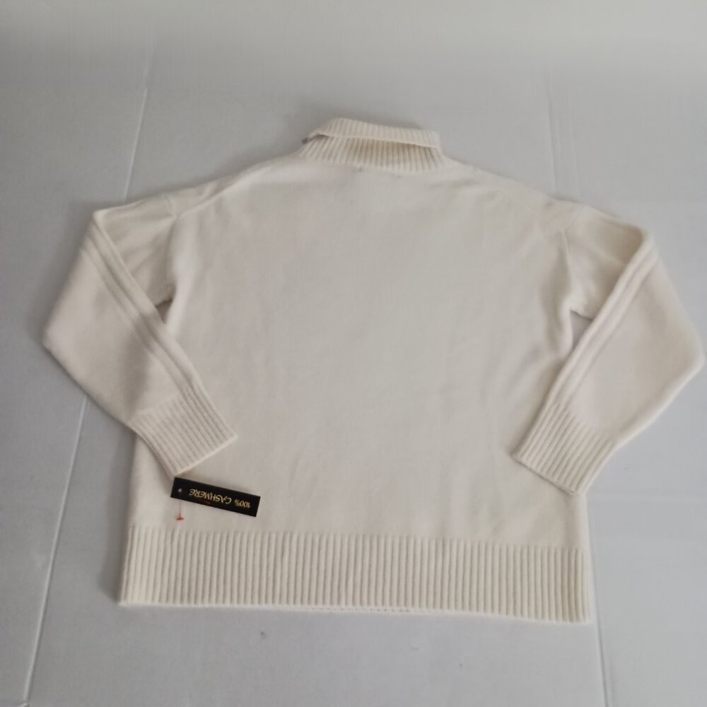 InCashmere Sweater 100% Cashmere Cream Roll Neck Women’s Size M NWT - Picture 15 of 16